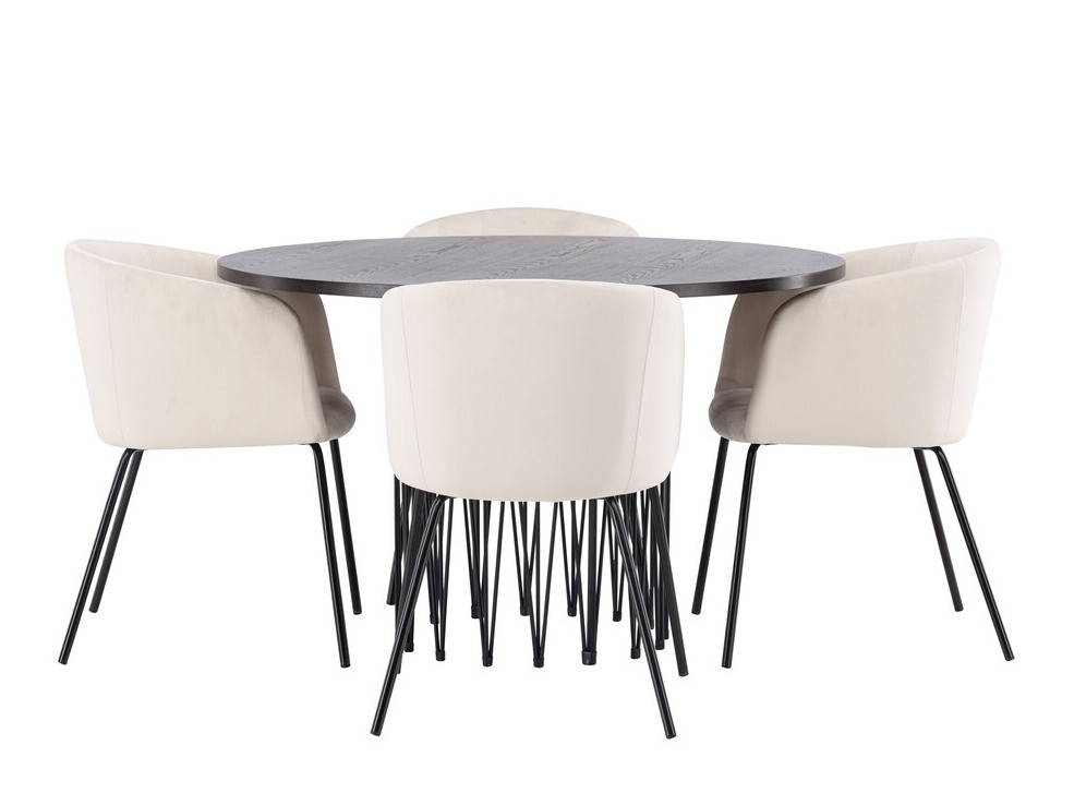 Salle à manger complète Dallas 4068 (Crème + Noir)