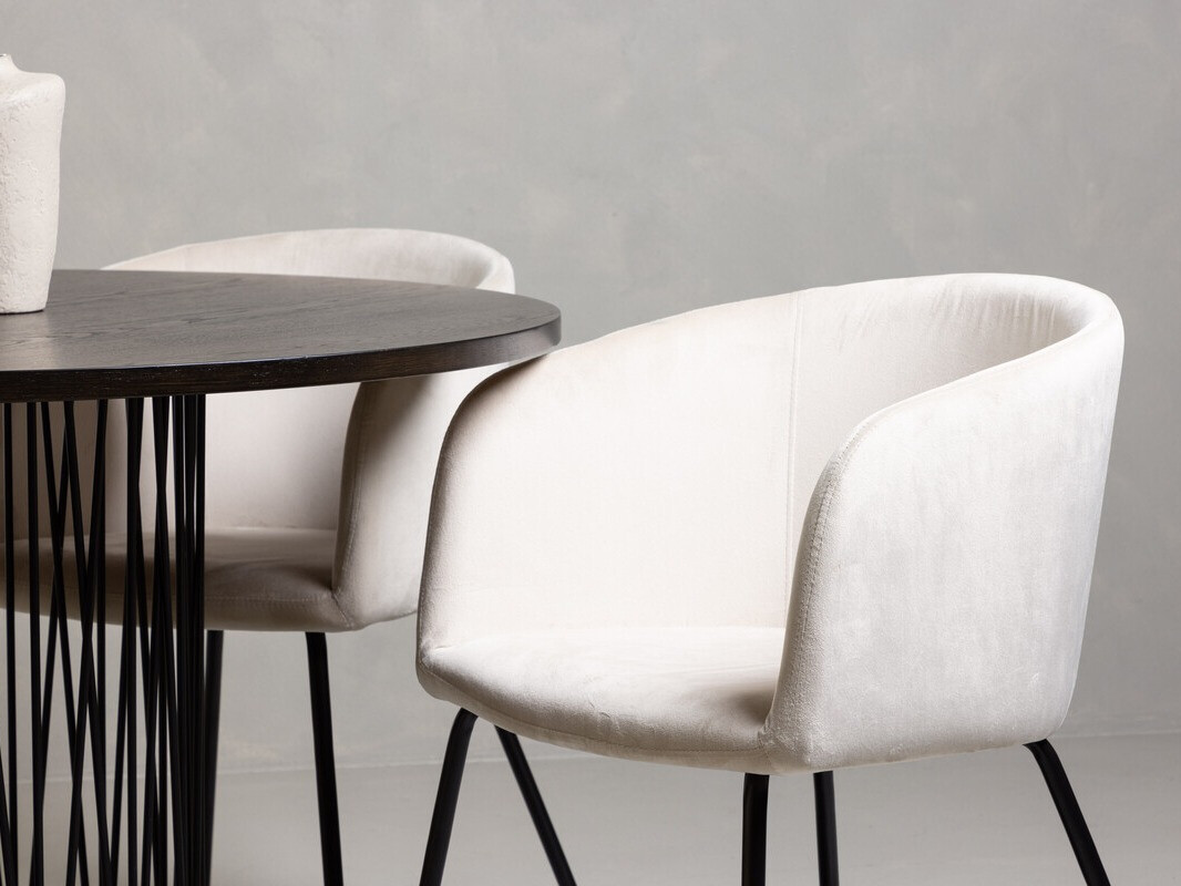 Salle à manger complète Dallas 4068 (Crème + Noir)