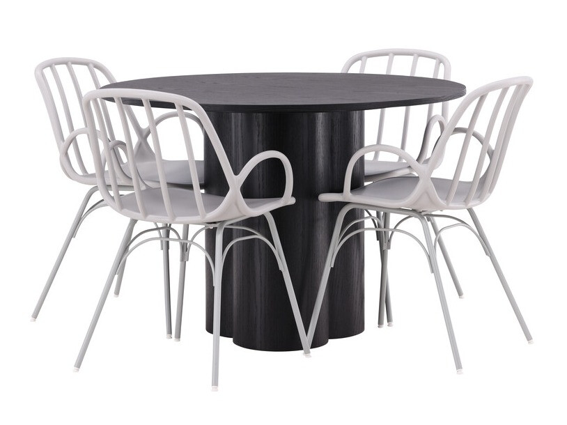 Salle à manger complète Dallas 4077 (Gris clair)