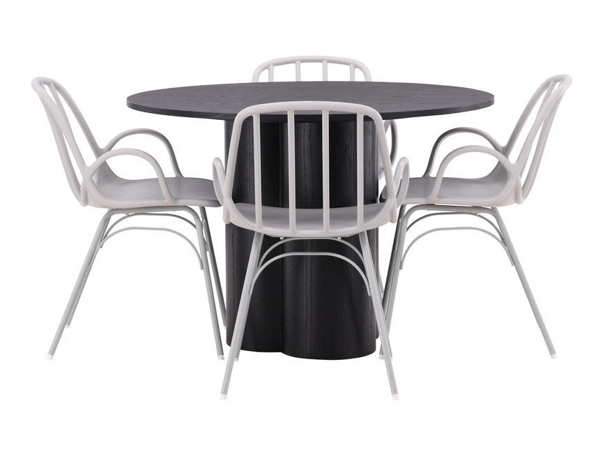Salle à manger complète Dallas 4077 (Gris clair)