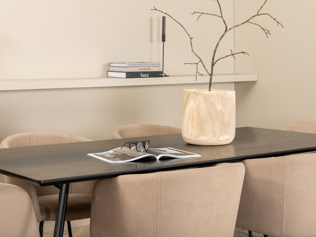 Salle à manger complète Dallas 2569 (Beige + Noir)