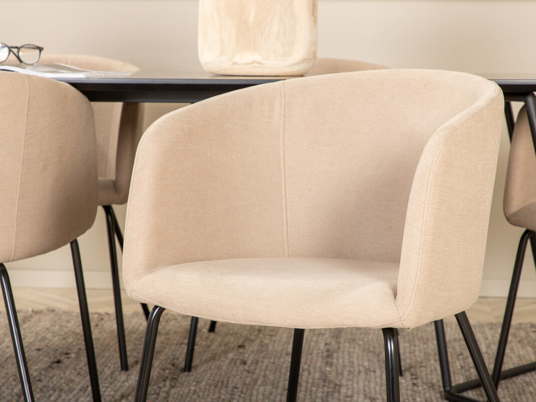 Salle à manger complète Dallas 2569 (Beige + Noir)