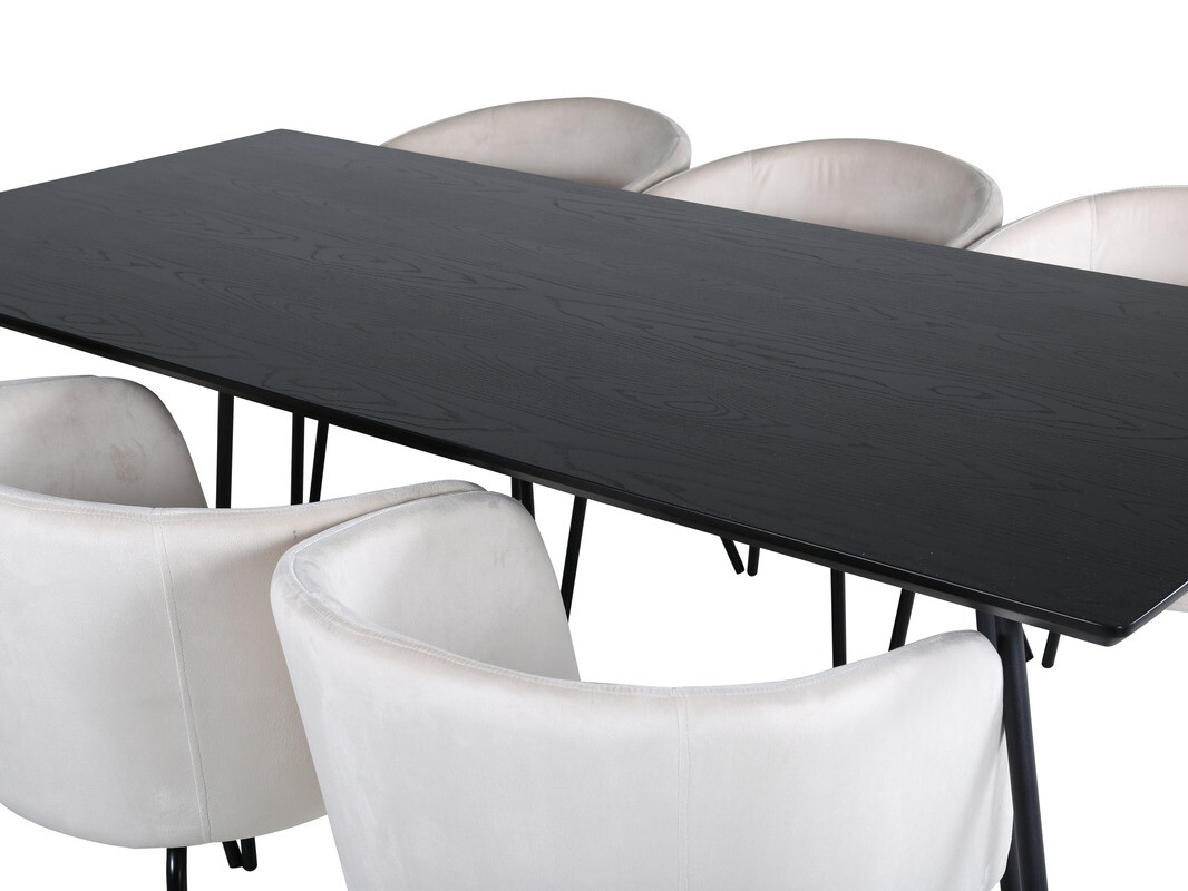 Salle à manger complète Dallas 2569 (Crème + Noir)