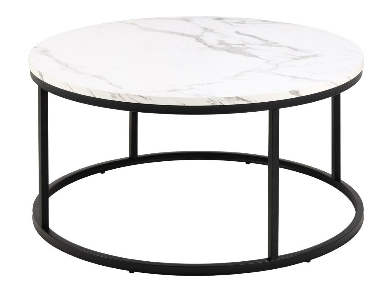 Table basse Norsica 692 (Noir + Marbre blanc)