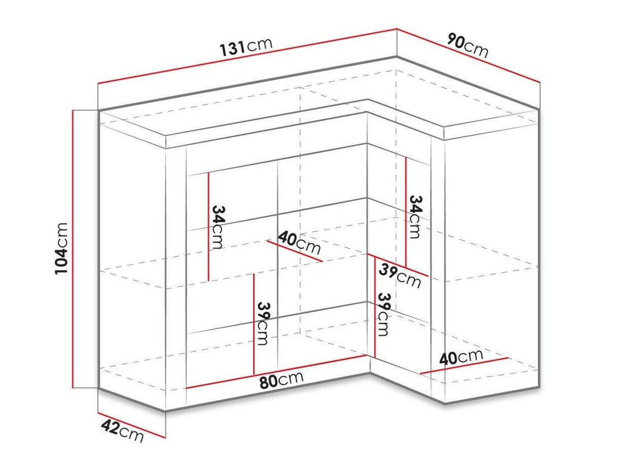 Armoire d'angle Serfeno 112 (Chêne sombre)