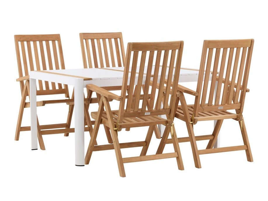 Ensemble table et chaises Dallas 4090 (Blanc + Marron)
