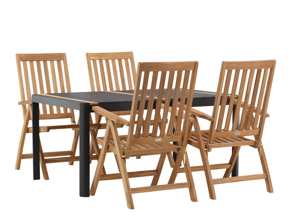 Ensemble table et chaises Dallas 4090 (Noir + Marron)