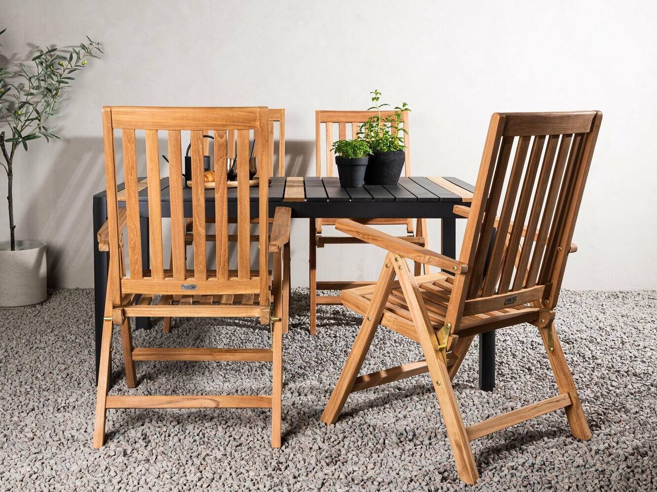 Ensemble table et chaises Dallas 4090 (Noir + Marron)