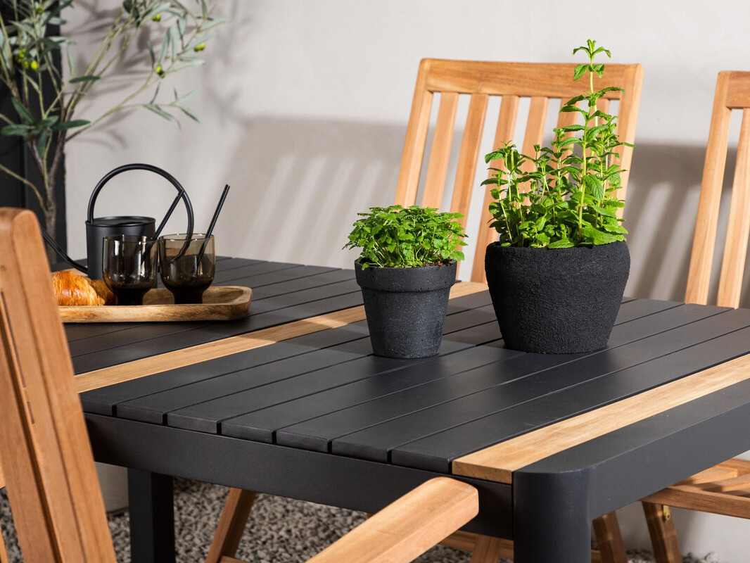 Ensemble table et chaises Dallas 4090 (Noir + Marron)
