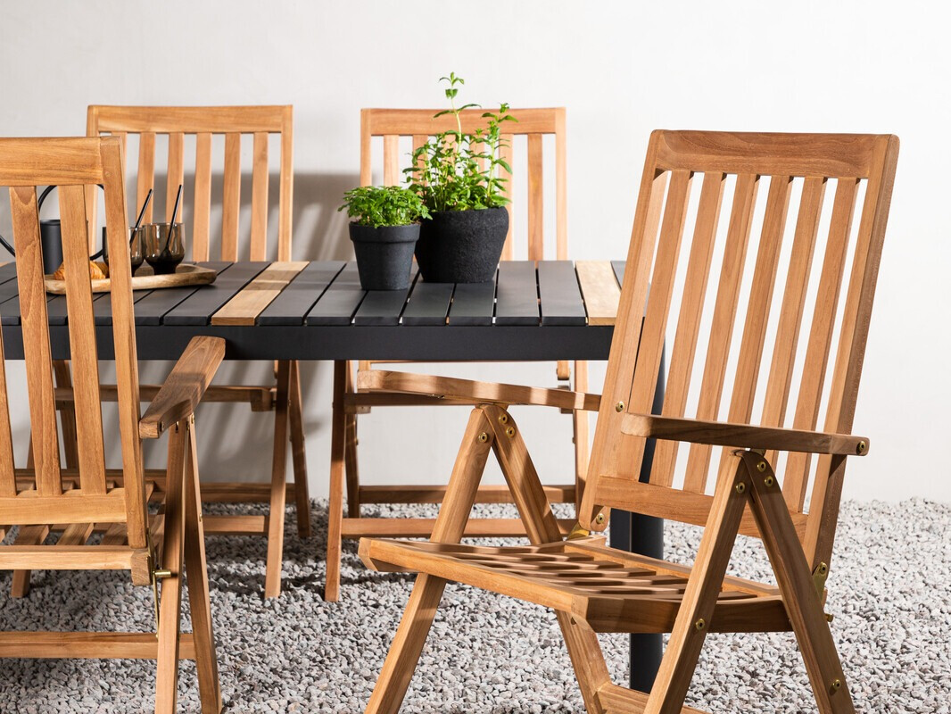 Ensemble table et chaises Dallas 4090 (Noir + Marron)