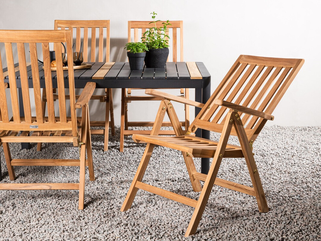 Ensemble table et chaises Dallas 4090 (Noir + Marron)