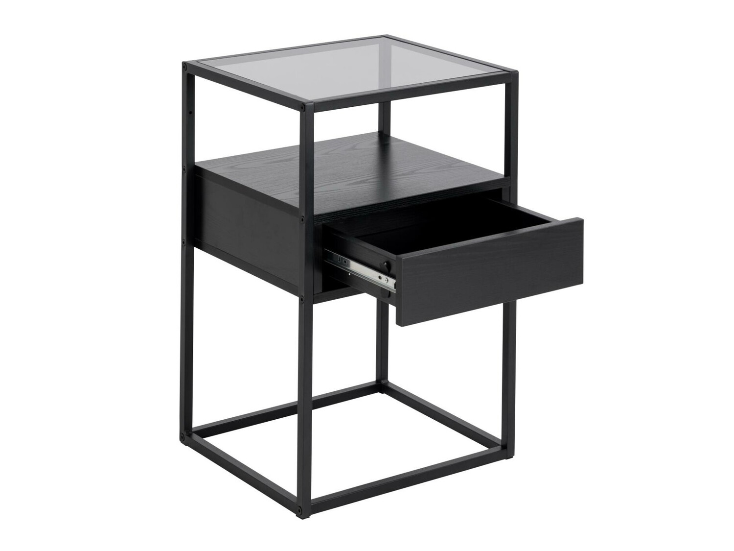Table de chevet Norsica 695 (Noir + Cendre noire)