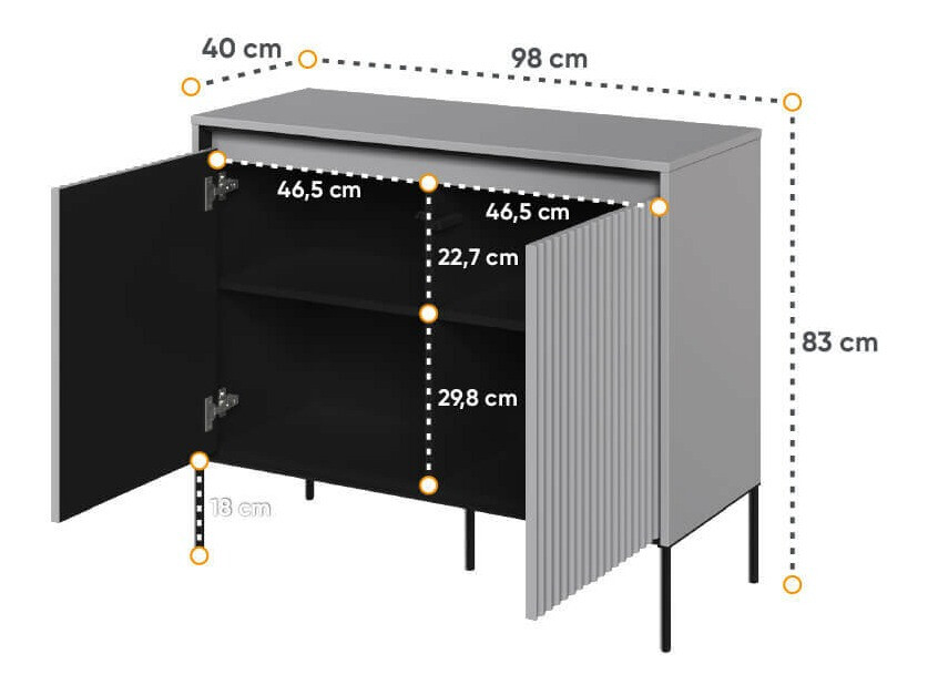 Buffet Fernolu 101 (Gris + Noir)