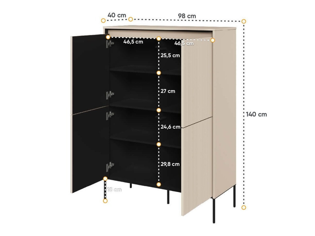 Buffet Fernolu 102 (Beige + Noir)
