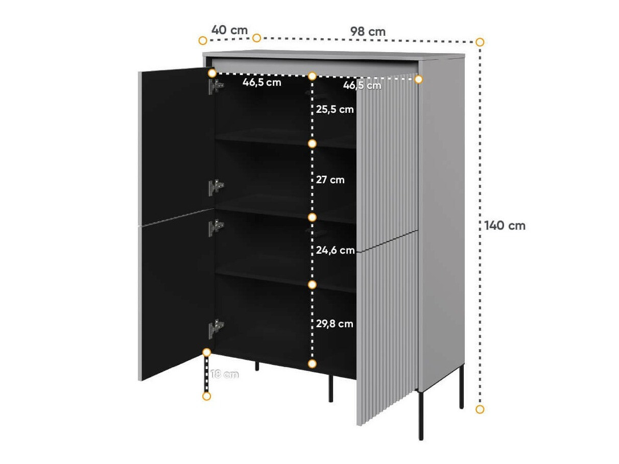 Buffet Fernolu 102 (Gris + Noir)