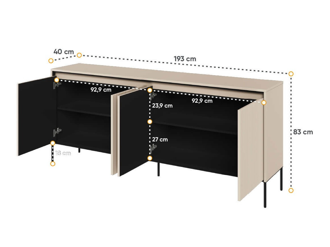 Buffet Fernolu 103 (Beige + Noir)