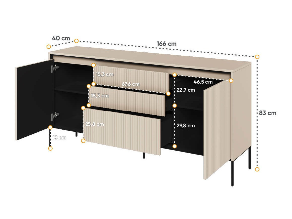 Commode Fernolu 100 (Beige + Noir)