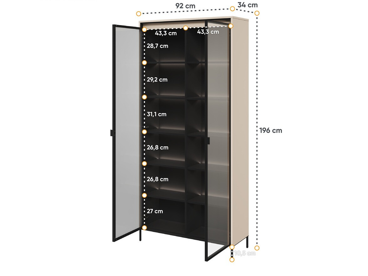 Étagère Fernolu 106 (Beige + Noir)