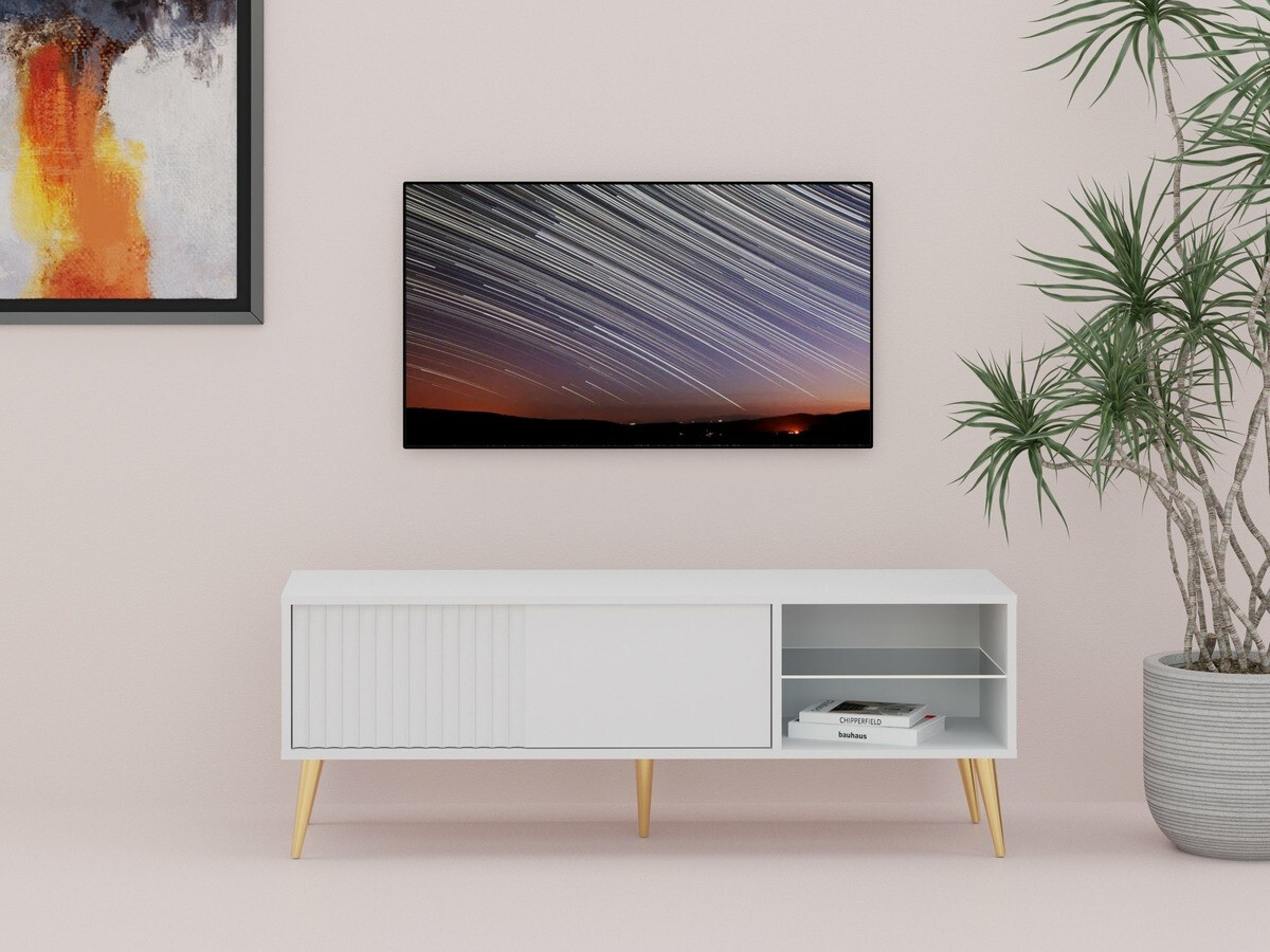 Meuble TV Cirferi 104 (Blanc + Doré)