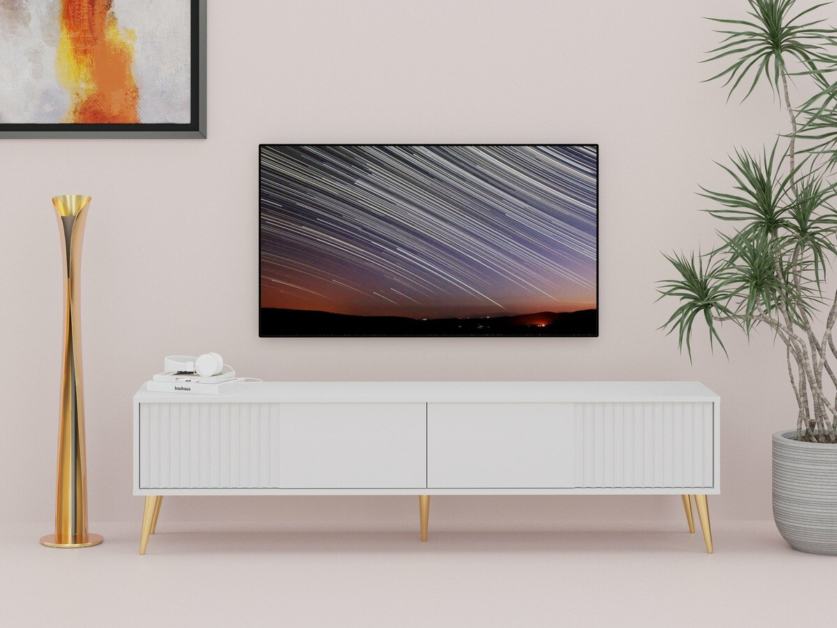 Meuble TV Cirferi 105 (Blanc + Doré)