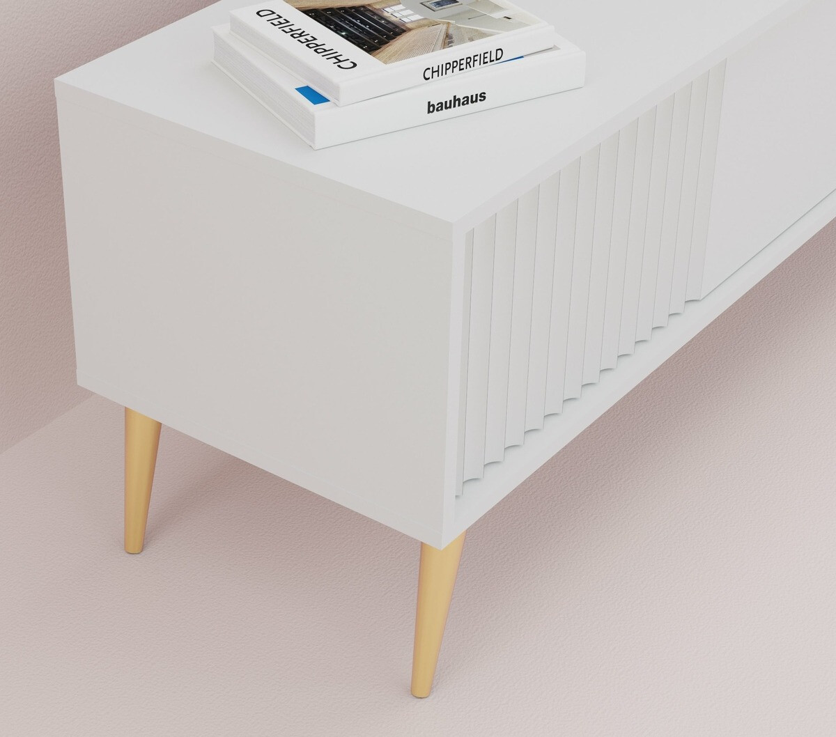 Meuble TV Cirferi 105 (Blanc + Doré)