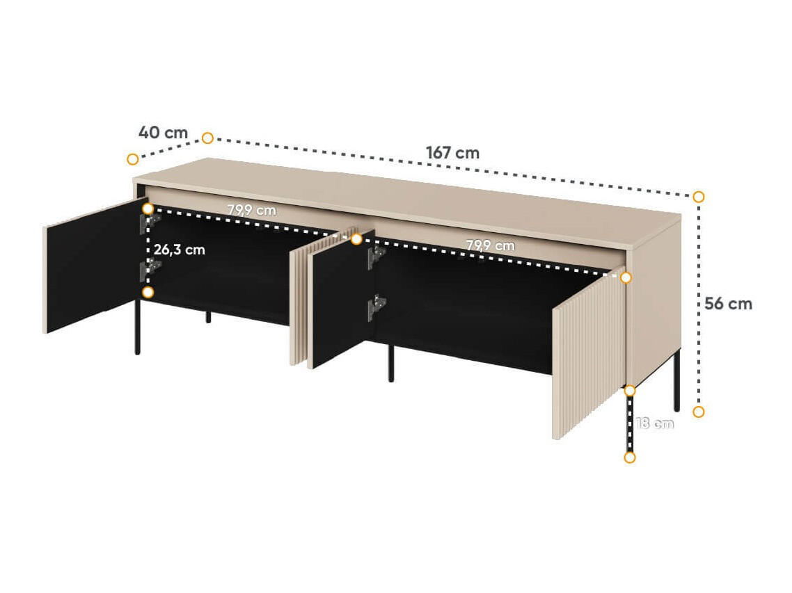 Meuble TV Fernolu 104 (Beige + Noir)