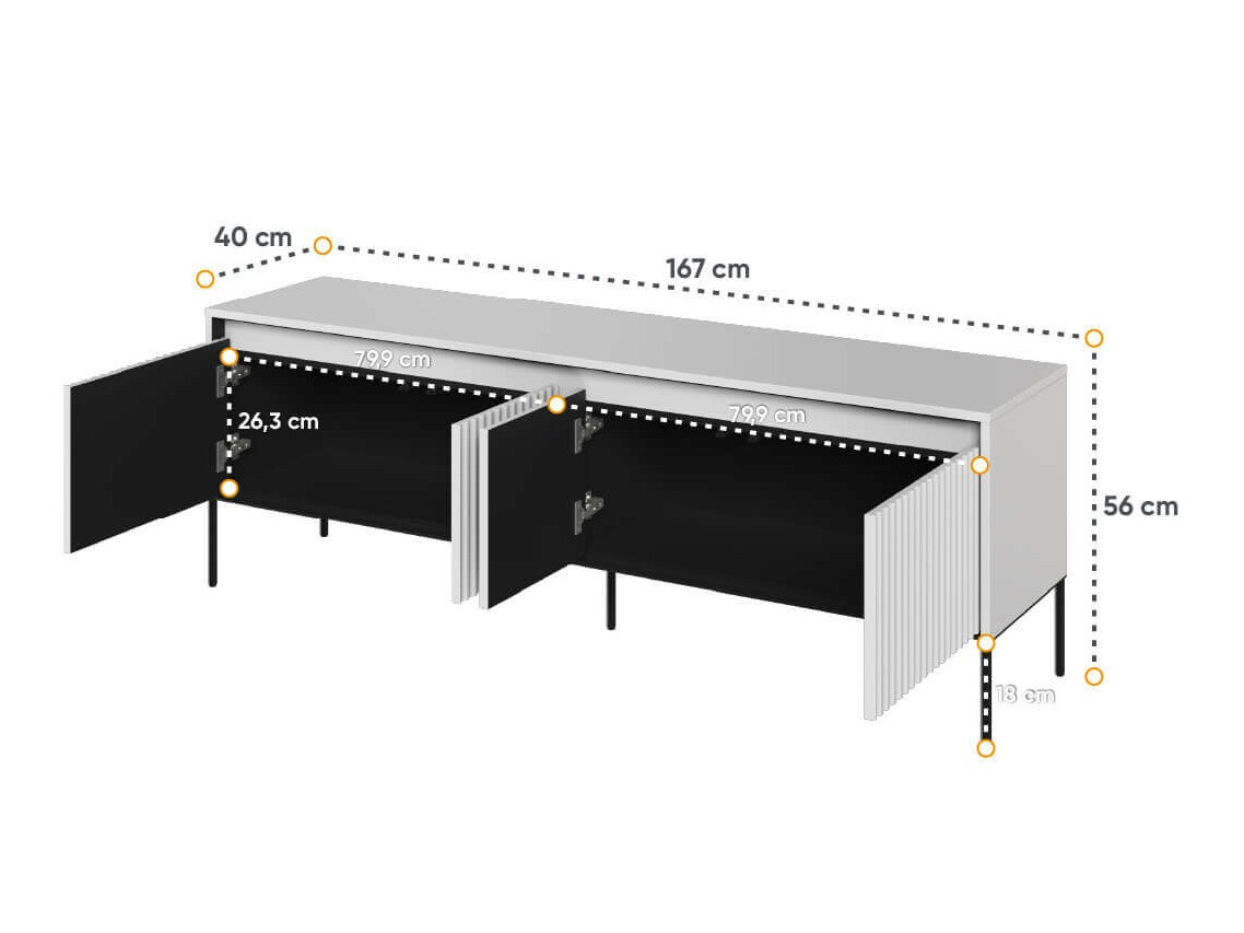 Meuble TV Fernolu 104 (Blanc + Noir)