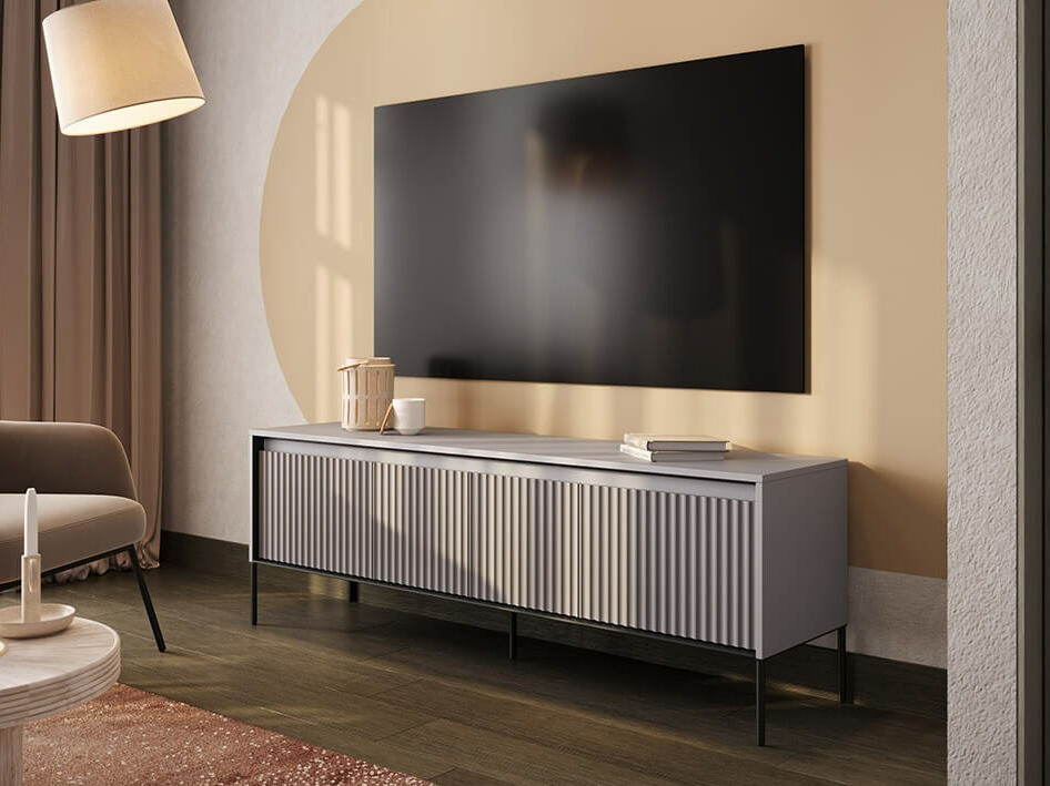 Meuble TV Fernolu 104 (Gris + Noir)