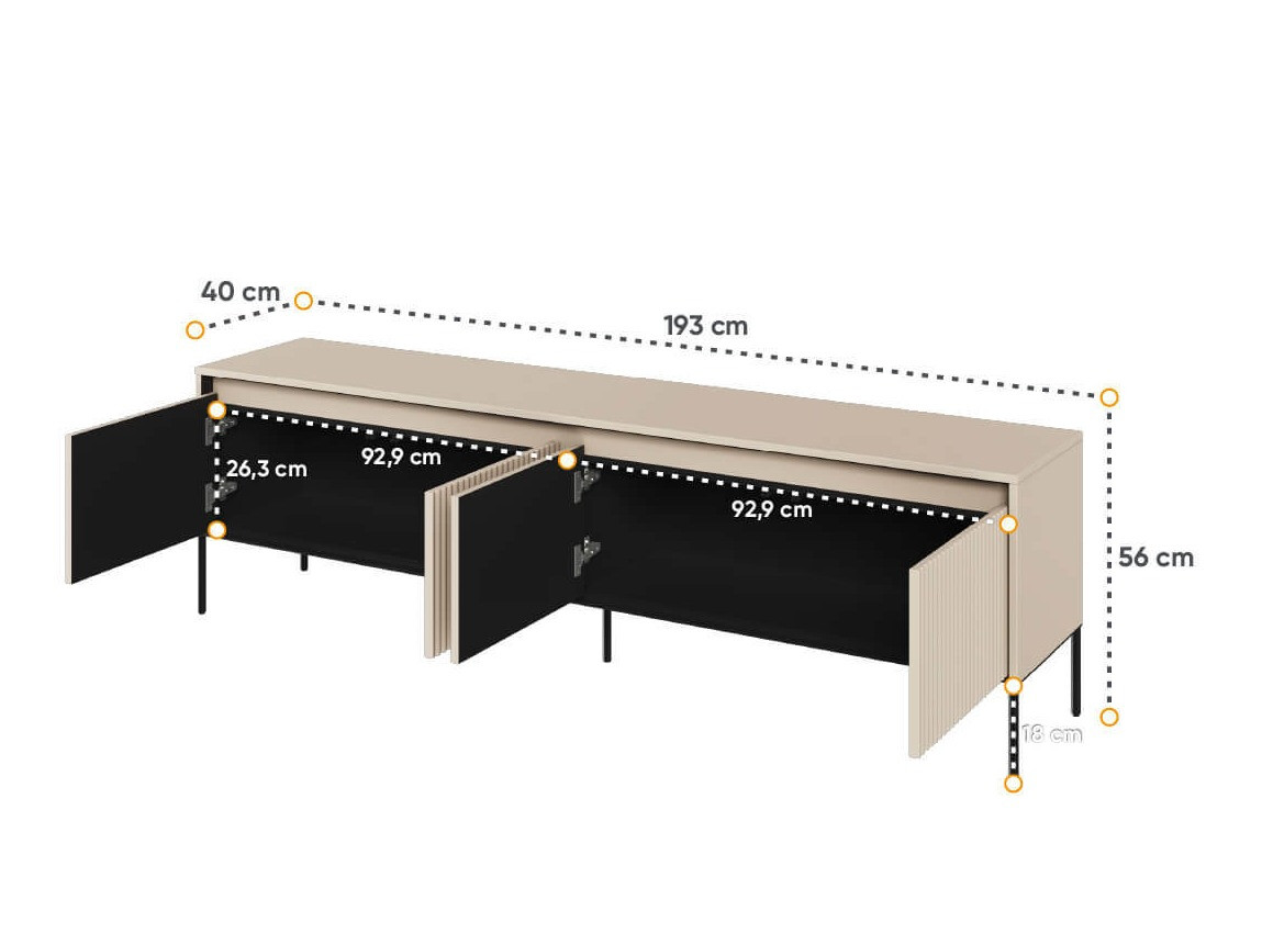 Meuble TV Fernolu 105 (Beige + Noir)