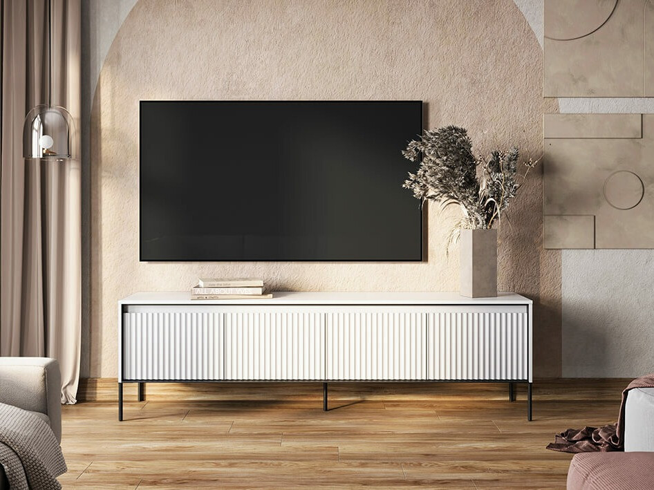Meuble TV Fernolu 105 (Blanc + Noir)