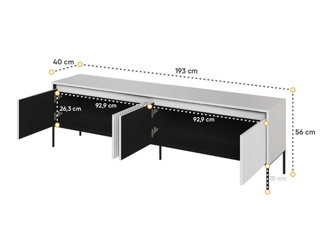 Meuble TV Fernolu 105 (Blanc + Noir)