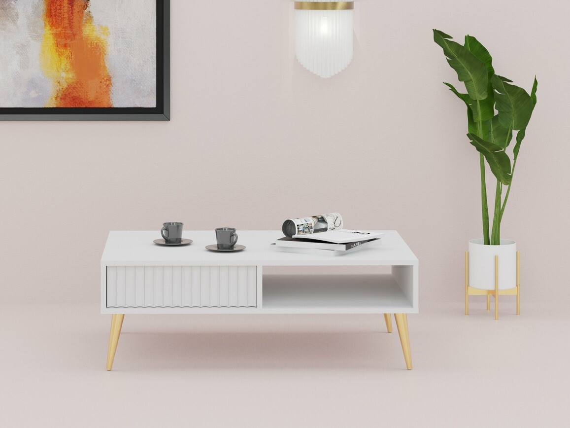 Table basse Cirferi 103 (Blanc + Doré)