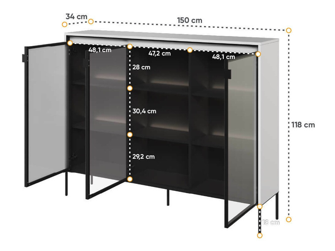 Buffet Fernolu 108 (Blanc + Noir)