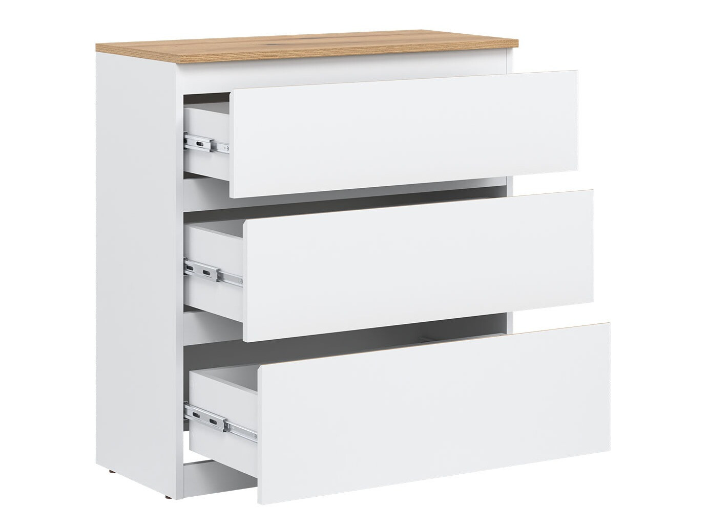Commode Catelbi 101 (Blanc + Chêne)