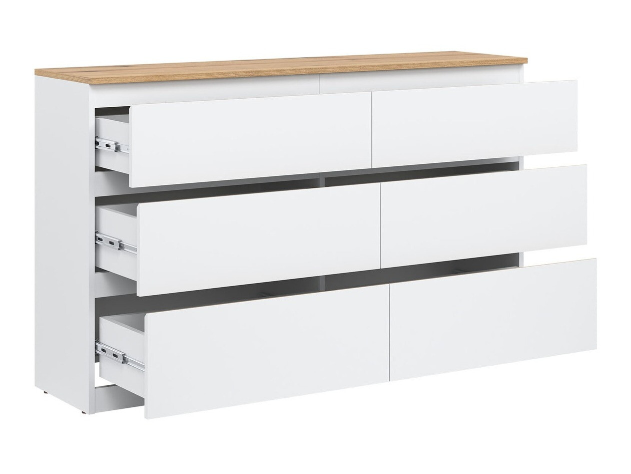 Commode Catelbi 102 (Blanc + Chêne)