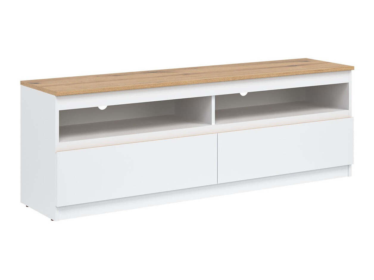 Meuble TV Catelbi 100 (Blanc + Chêne)