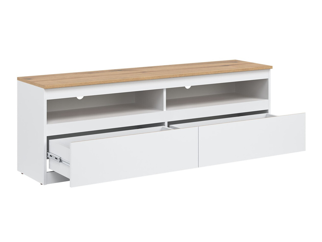 Meuble TV Catelbi 100 (Blanc + Chêne)