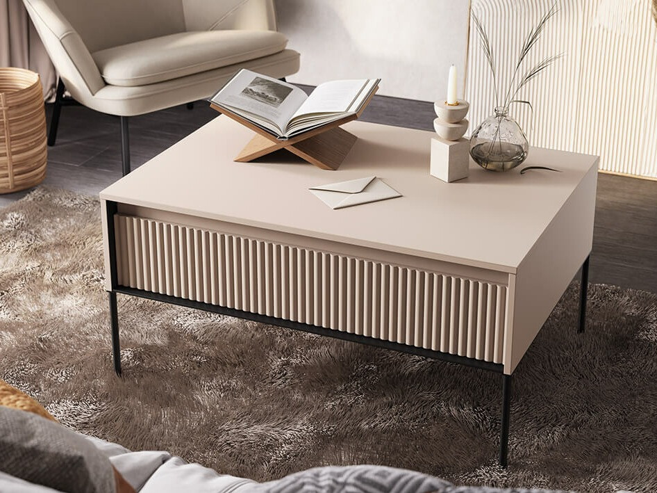 Table basse Fernolu 110 (Beige + Noir)