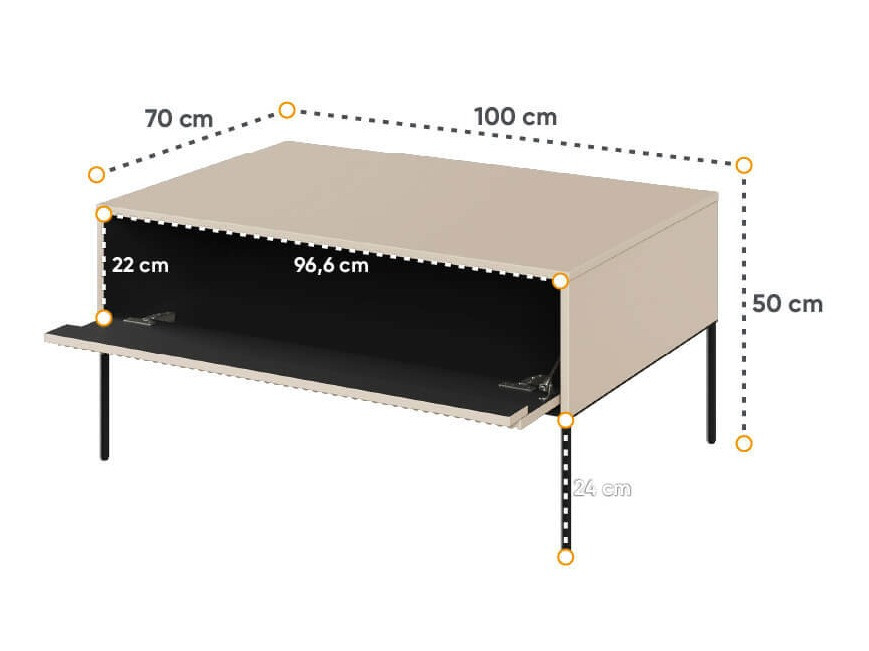 Table basse Fernolu 110 (Beige + Noir)