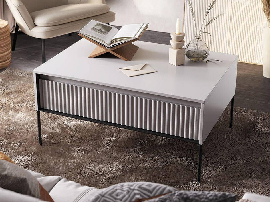 Table basse Fernolu 110 (Blanc + Noir)
