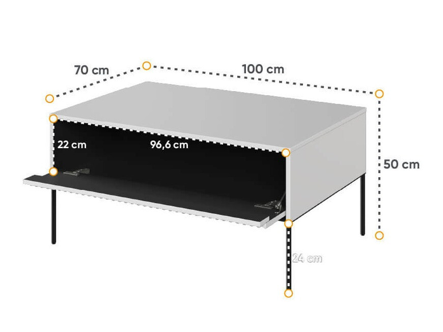 Table basse Fernolu 110 (Blanc + Noir)