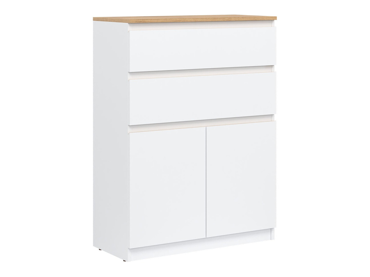 Commode Catelbi 104 (Blanc + Chêne)