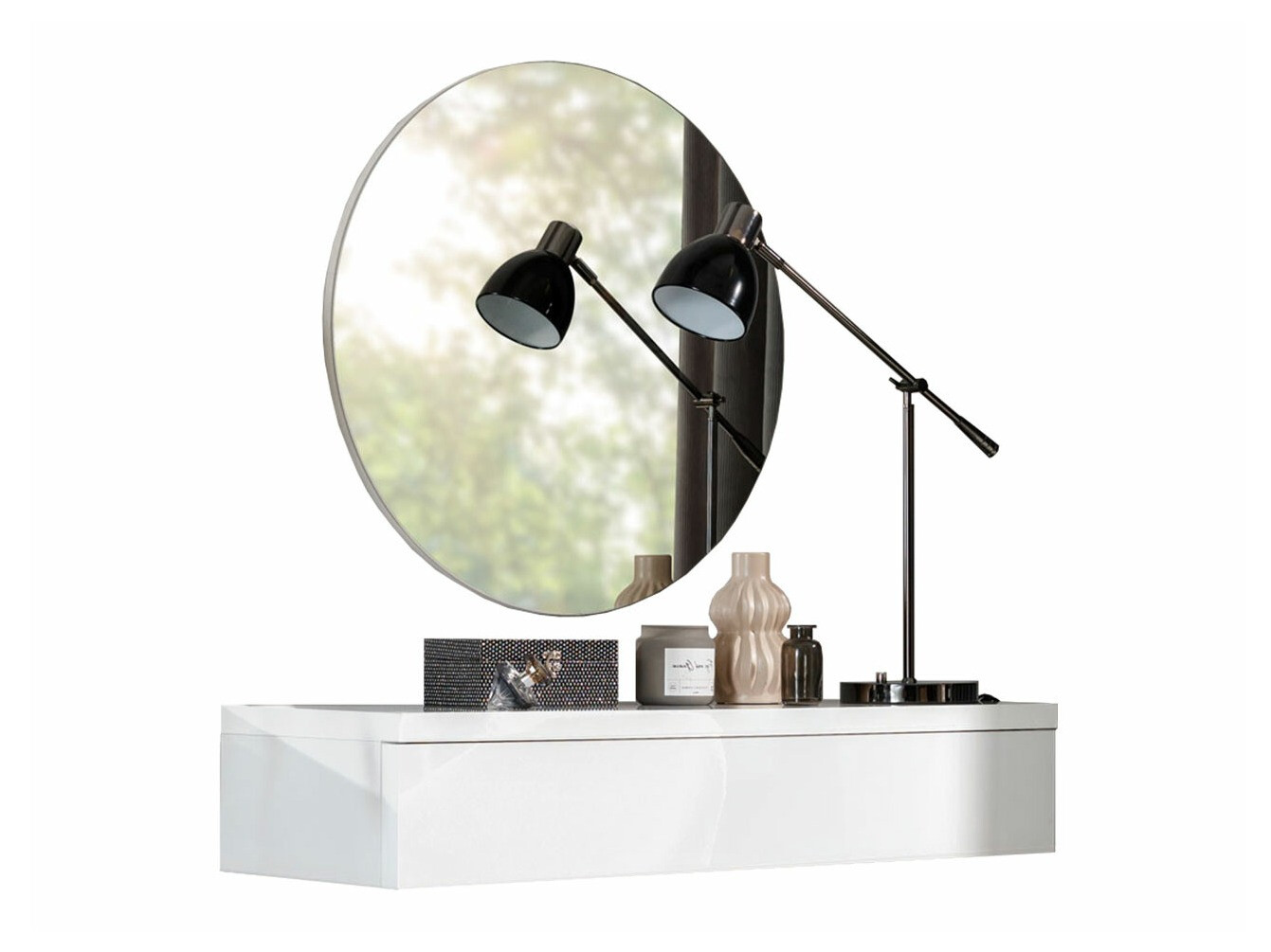 Coiffeuse Delpher I (Blanc + Blanc brillant)