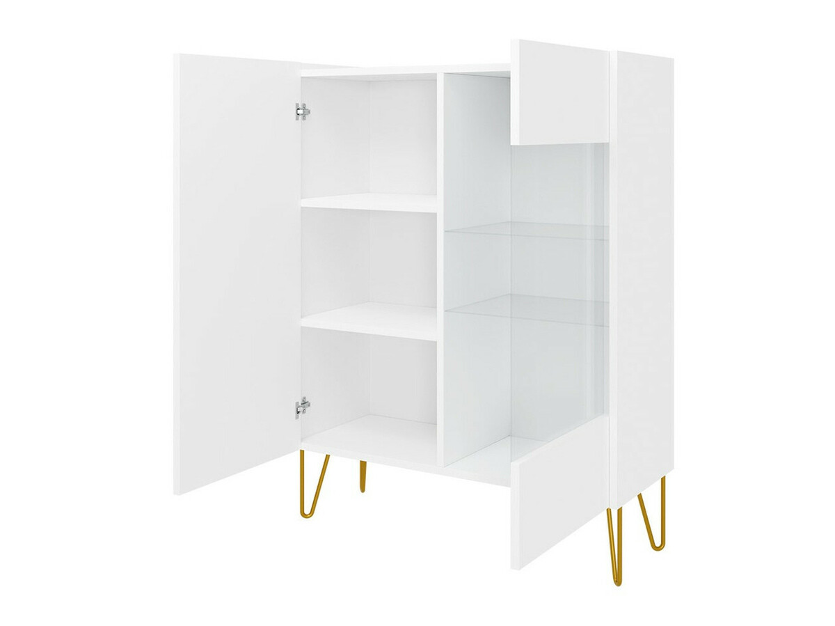 Ensemble de salon Levdale 105 (Blanc + Marbre blanc)