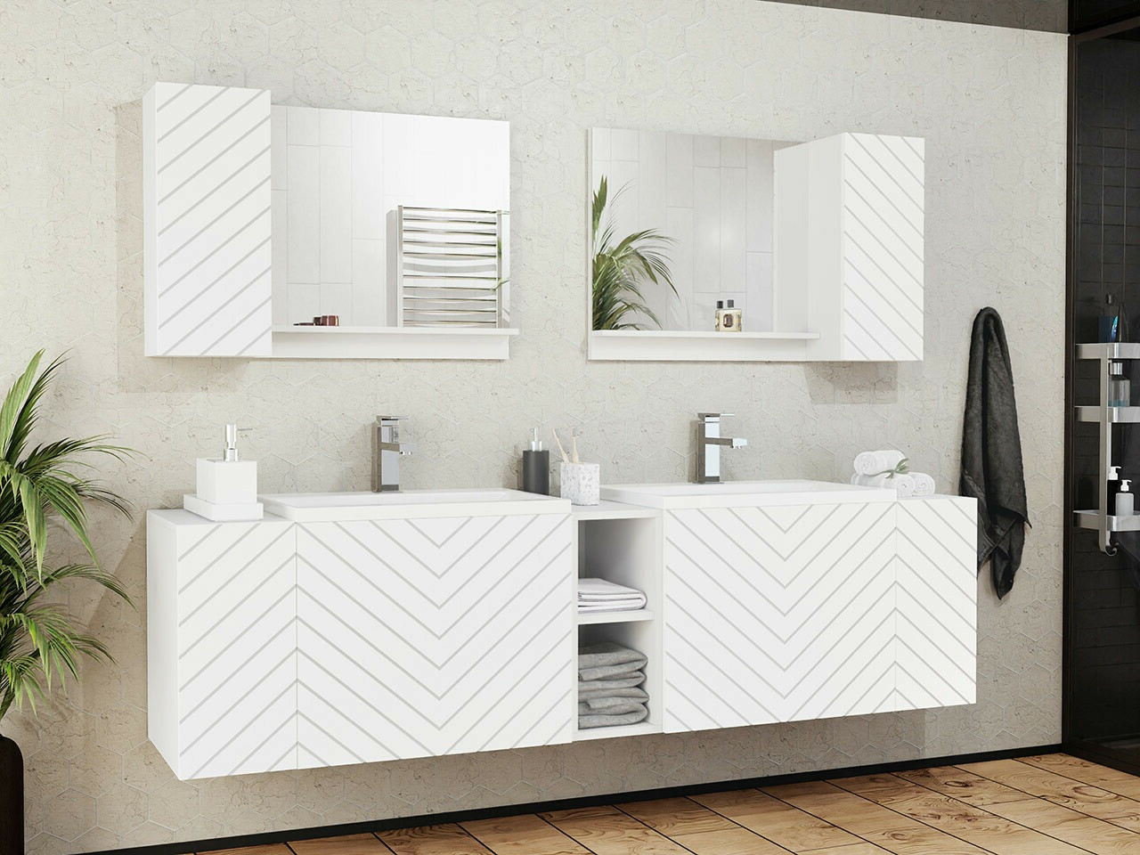Ensemble de salle de bain Comfivo Livciro 101 (Blanc)