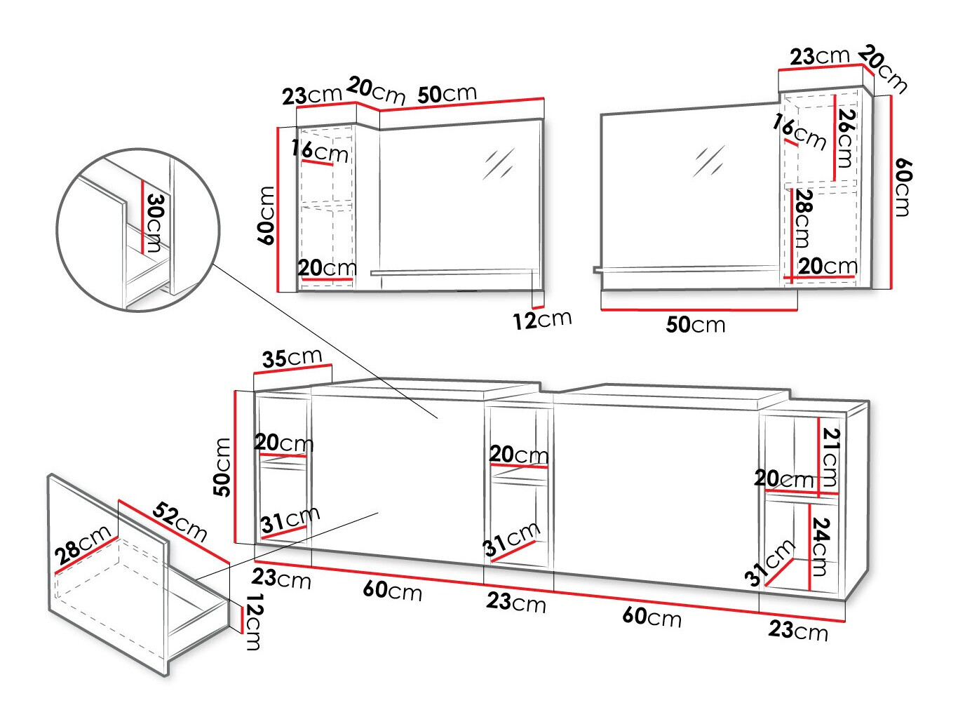 Ensemble de salle de bain Comfivo Livciro 102 (Blanc)