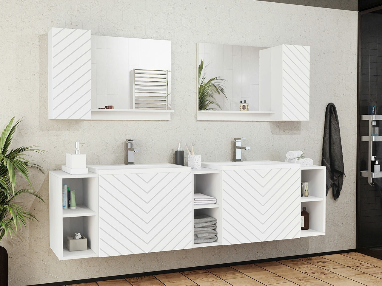 Ensemble de salle de bain Comfivo Livciro 102 (Blanc)
