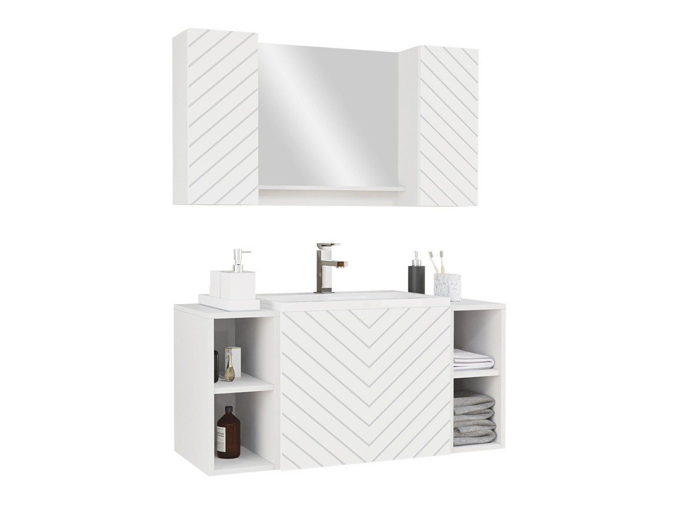 Ensemble de salle de bain Comfivo Livciro 107 (Blanc)