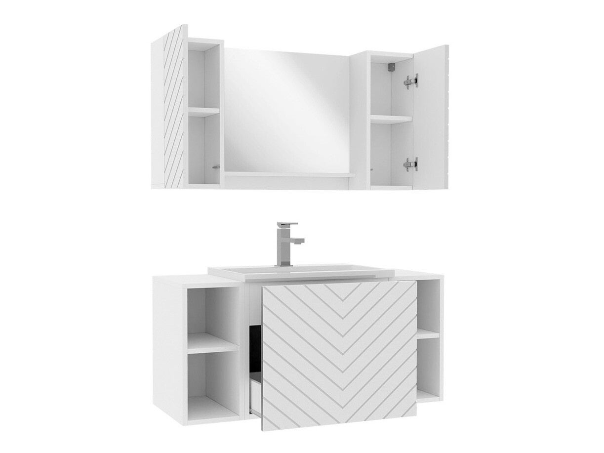 Ensemble de salle de bain Comfivo Livciro 107 (Blanc)