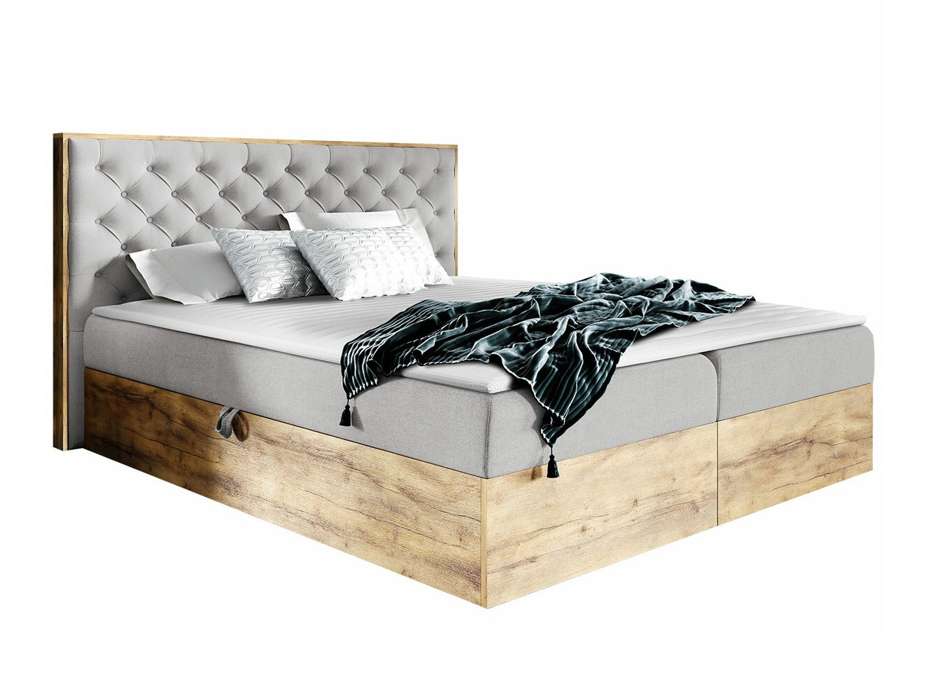 Lit boxspring Baltimore 182 (Chêne wotan + Faro 16)